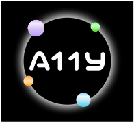 final ally logo showing ally on a planet with a white halo behind it and four colorful dot planets around it