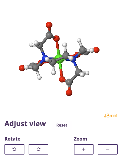 a screenshot of the molecule viewer widget displaying Calcium EDTA