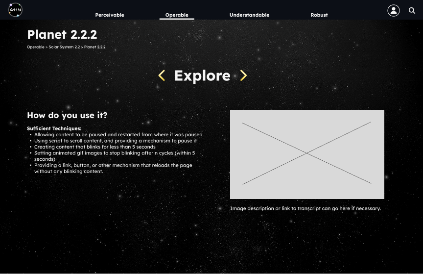 explore planet 2.2.2 hi-fi mockup